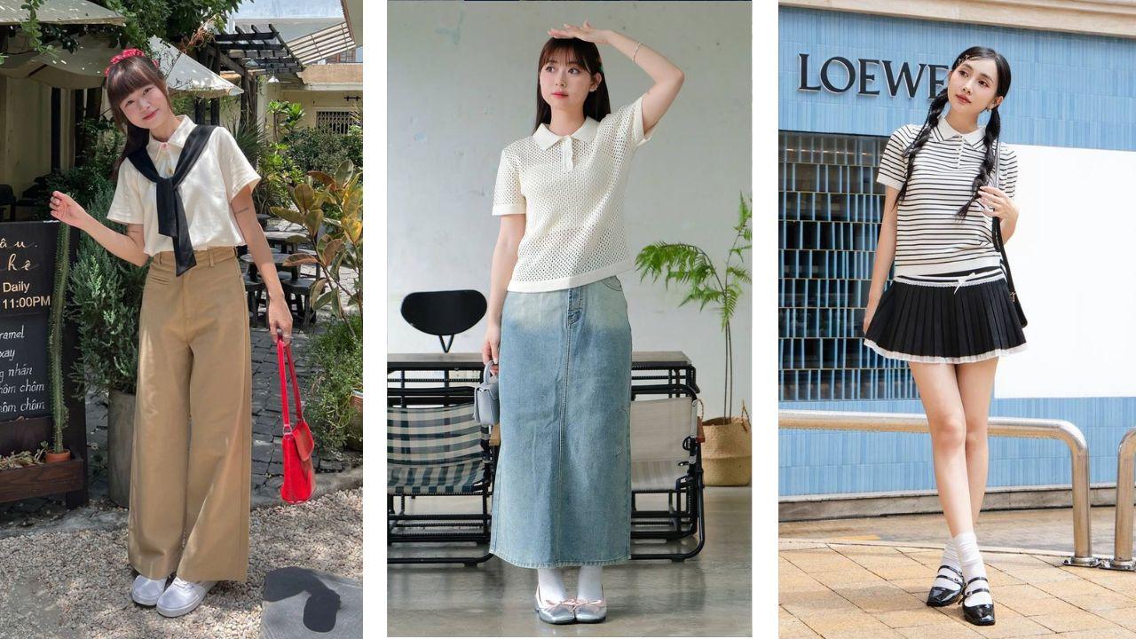 Áo Polo Nữ Form Rộng Có Cổ Mang Phong Cách Thời Thượng