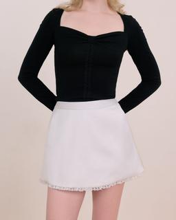 Áo thun dài tay ôm body Letty Long Sleeve Tee - C18 áo thun tay dài cổ vuông nhún ngực