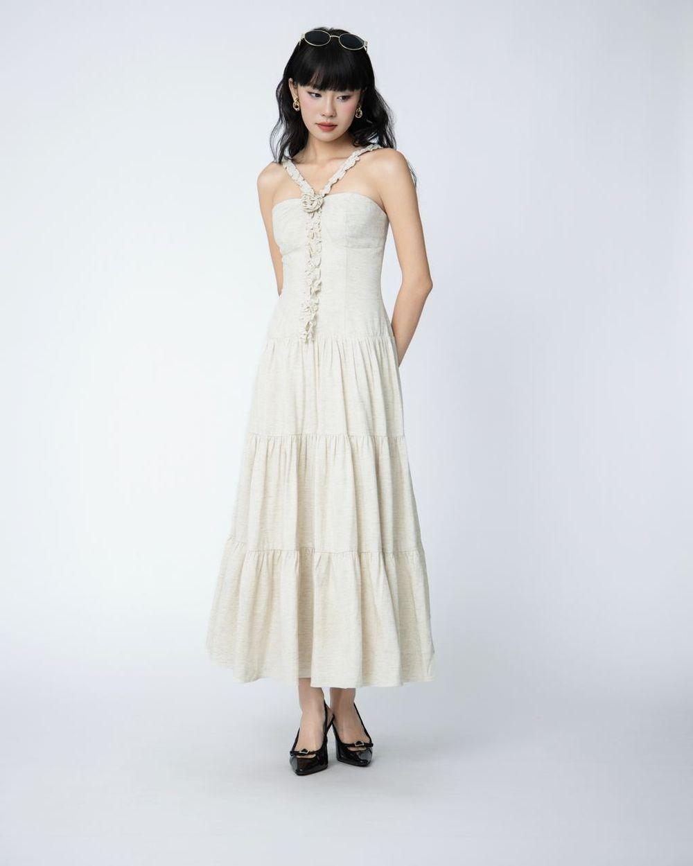 Đầm xòe dáng dài phối hoa THE C.I.U - Farah Long Dress - MS01