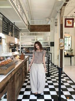 Quần tây ống rộng cạp cao xếp ly dáng suông Maddy Pants