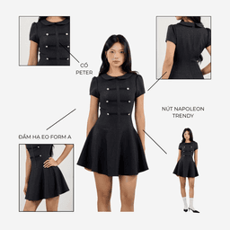 Đầm ngắn họa tiết nút Miki Dress - MN13