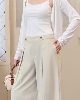 Quần ống suông nữ Fumi Pants xếp ly phối cúc