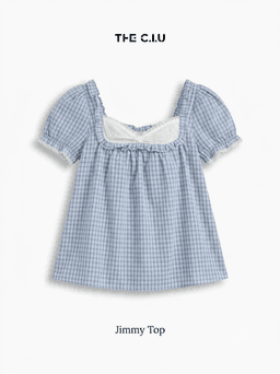 Áo xô babydoll tay ngắn Fyn Top cổ vuông tay bồng layer viền ren