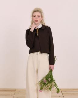 Áo khoác blazer Habi Jacket - C18 áo blazer lửng tay dài cổ sen túi phối nơ