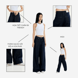 Quần jeans ống rộng Wide Leg Jeans - 052601 - SG01