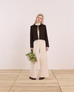Áo khoác blazer Habi Jacket - C18 áo blazer lửng tay dài cổ sen túi phối nơ