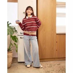 Quần jean ống rộng nữ lưng cao Wide Leg Jeans - 102504 dáng suông basic