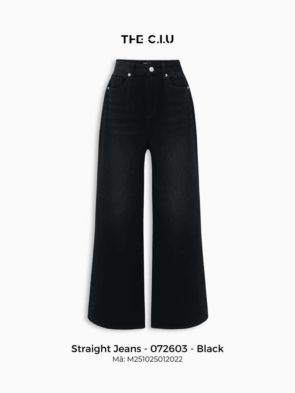 Quần jean ống rộng Wide Leg Jeans - 072603 cạp cao màu xanh đen hack dáng