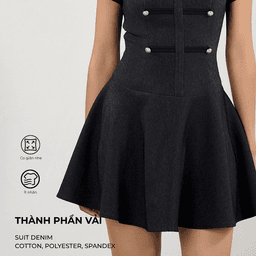 Đầm ngắn họa tiết nút Miki Dress - MN13