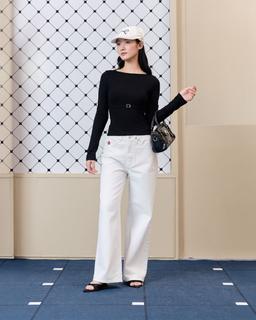 Áo thun ôm body Emily Top tay dài phối dây khóa