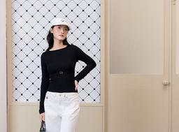 Áo thun ôm body Emily Top tay dài phối dây khóa