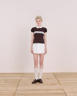 Áo thun polo nữ Stacy Polo Tee - C18 áo polo tay ngắn nhún phồng phối ren vintage