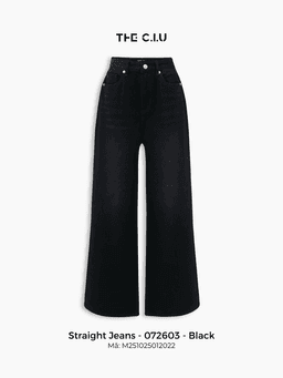Quần jean ống rộng Wide Leg Jeans - 072603 cạp cao màu xanh đen hack dáng