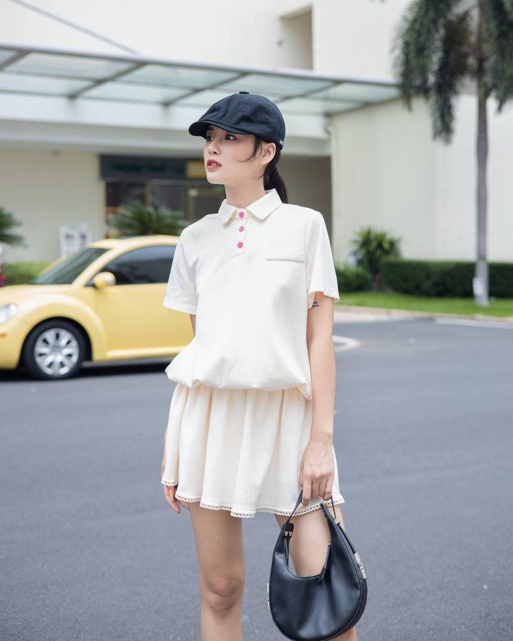 Đầm cổ polo tay ngắn nút kiểu phối màu + kèm quần THE C.I.U - Rhoda Polo Dress