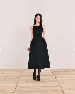 Đầm xòe hai dây Kayla Dress - C18 đầm tafta dáng dài phối nơ đi tiệc