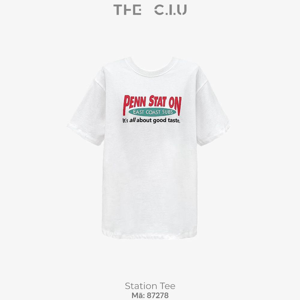 Áo thun in chữ THE C.I.U - Station Tee