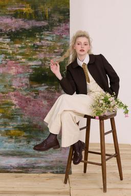 Áo khoác blazer Habi Jacket - C18 áo blazer lửng tay dài cổ sen túi phối nơ