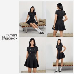 Đầm ngắn họa tiết nút Miki Dress - MN13