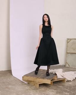 Đầm xòe hai dây Kayla Dress - C18 đầm tafta dáng dài phối nơ đi tiệc