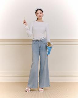 Áo thun giấy tay dài Sherry Long Sleeve Tee - C17 cổ thuyền in chữ