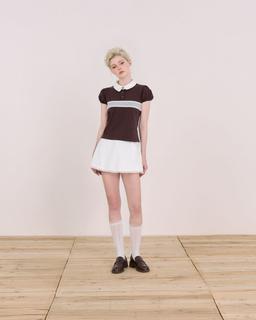 Áo thun polo nữ Stacy Polo Tee - C18 áo polo tay ngắn nhún phồng phối ren vintage