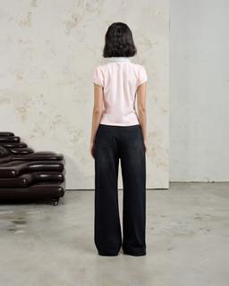 Áo polo nữ tay ngắn Mary Polo Tee cổ bo tròn phối màu layer