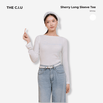 Áo thun giấy tay dài Sherry Long Sleeve Tee - C17 cổ thuyền in chữ