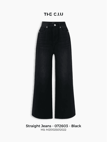 Quần jean ống rộng Wide Leg Jeans - 072603 cạp cao màu xanh đen hack dáng