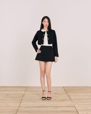 Chân váy chữ A Wendy Skirt - C18 chân váy ngắn đính nơ cạp đai