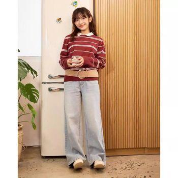 Quần jean ống rộng nữ lưng cao Wide Leg Jeans - 102504 dáng suông basic