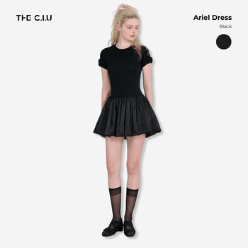 Đầm xòe bí Ariel Dress - C18 đầm tay ngắn hạ eo dáng xòe bồng
