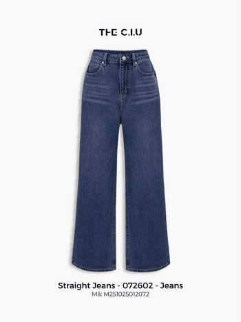 Quần jean ống đứng Straight Jeans - 072602 cạp cao dáng suông hack dáng