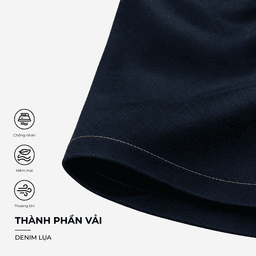 Áo kiểu denim lụa cổ V xếp ly Sophia Top - C17