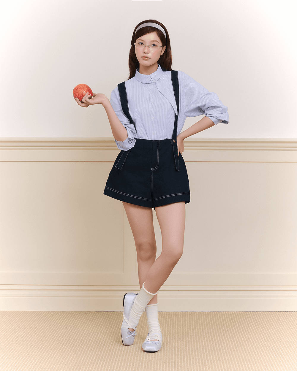 Quần yếm jean dáng ngắn Hailey Overall Short - C17