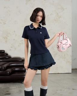 Áo polo nữ Lexi Polo Top tay ngắn cổ sen phối viền ren