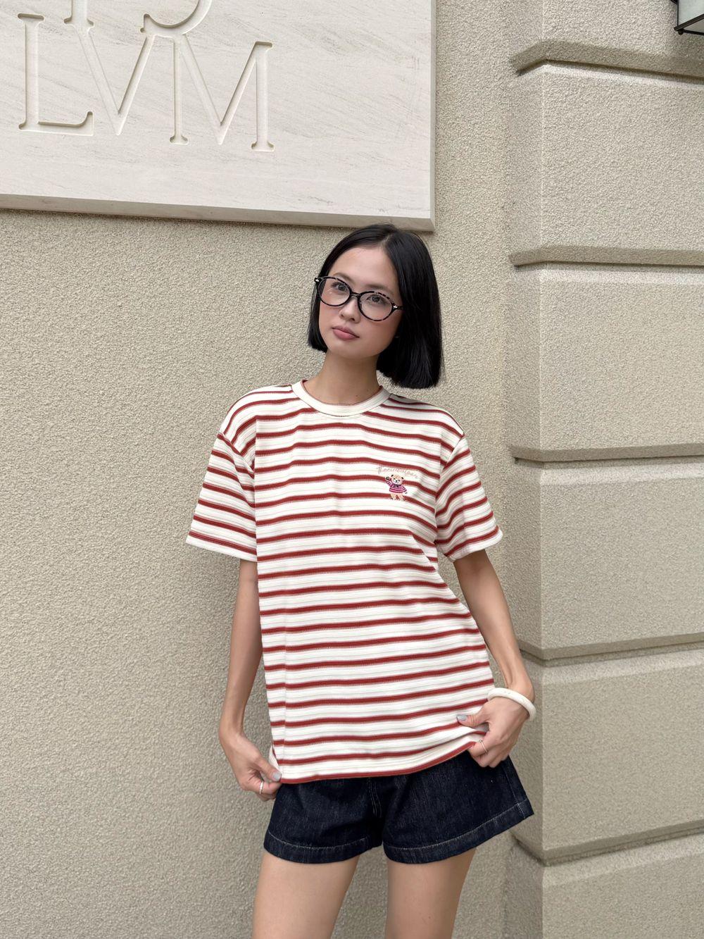 Áo thun sọc ngang Bear Tee