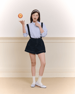 Quần yếm jean dáng ngắn Hailey Overall Short - C17