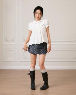 Chân váy ngắn chữ A chấm bi Juvia Skirt